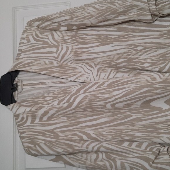 The Limited 14 Tan Zebra Print Open Blazer Jacket - Picture 2 of 5